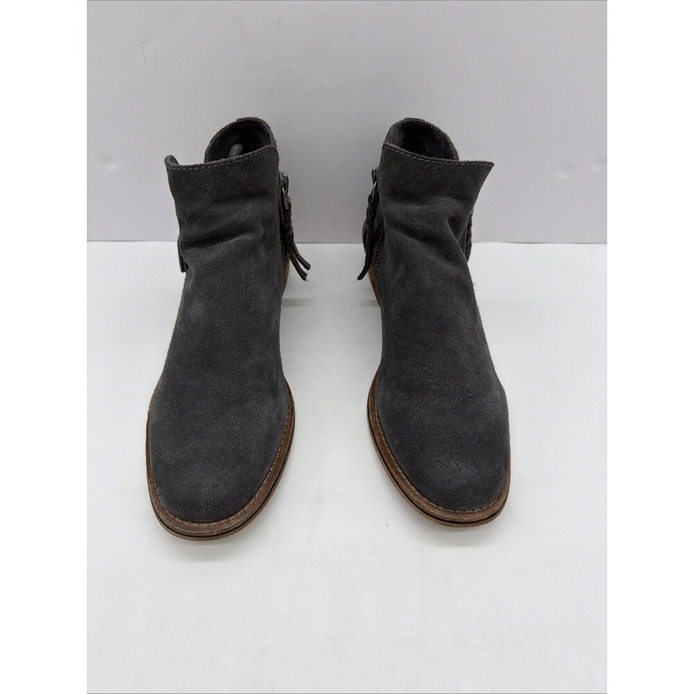 Dolce Vita Boots Womens Sutton Ankle Booties Gray Suede Heels Side Zip Size 9.5
